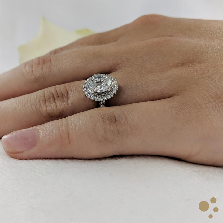 Skye Oval Halo 0.71ct Diamond Platinum Ring