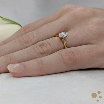 Classic Oval Solitaire 0.52ct Diamond Yellow Gold/Platinum Ring