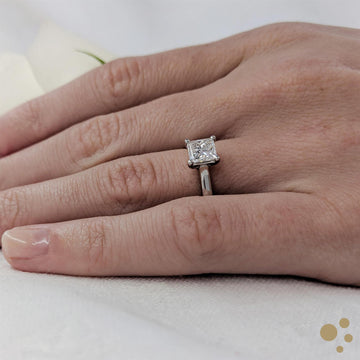 Classic Princess Solitaire 0.90ct Diamond Platinum Ring