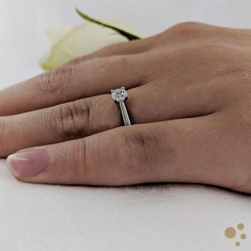 Open Tulip Solitaire 0.30ct Diamond Platinum Ring