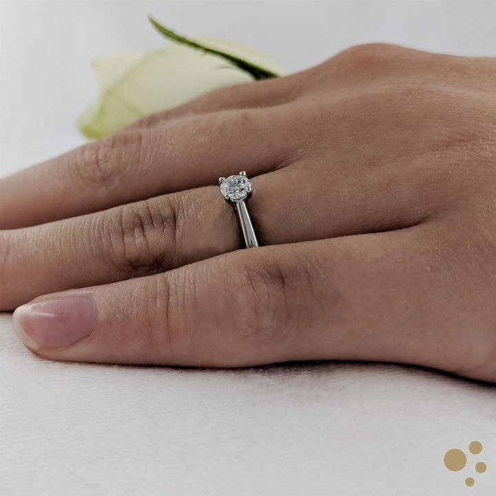 Open Tulip Solitaire 0.30ct Diamond Platinum Ring