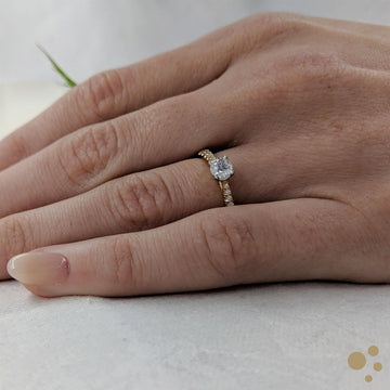 Skye Classic Round Solitaire 0.30ct Diamond Yellow Gold/Platinum Ring - Deacon & Son