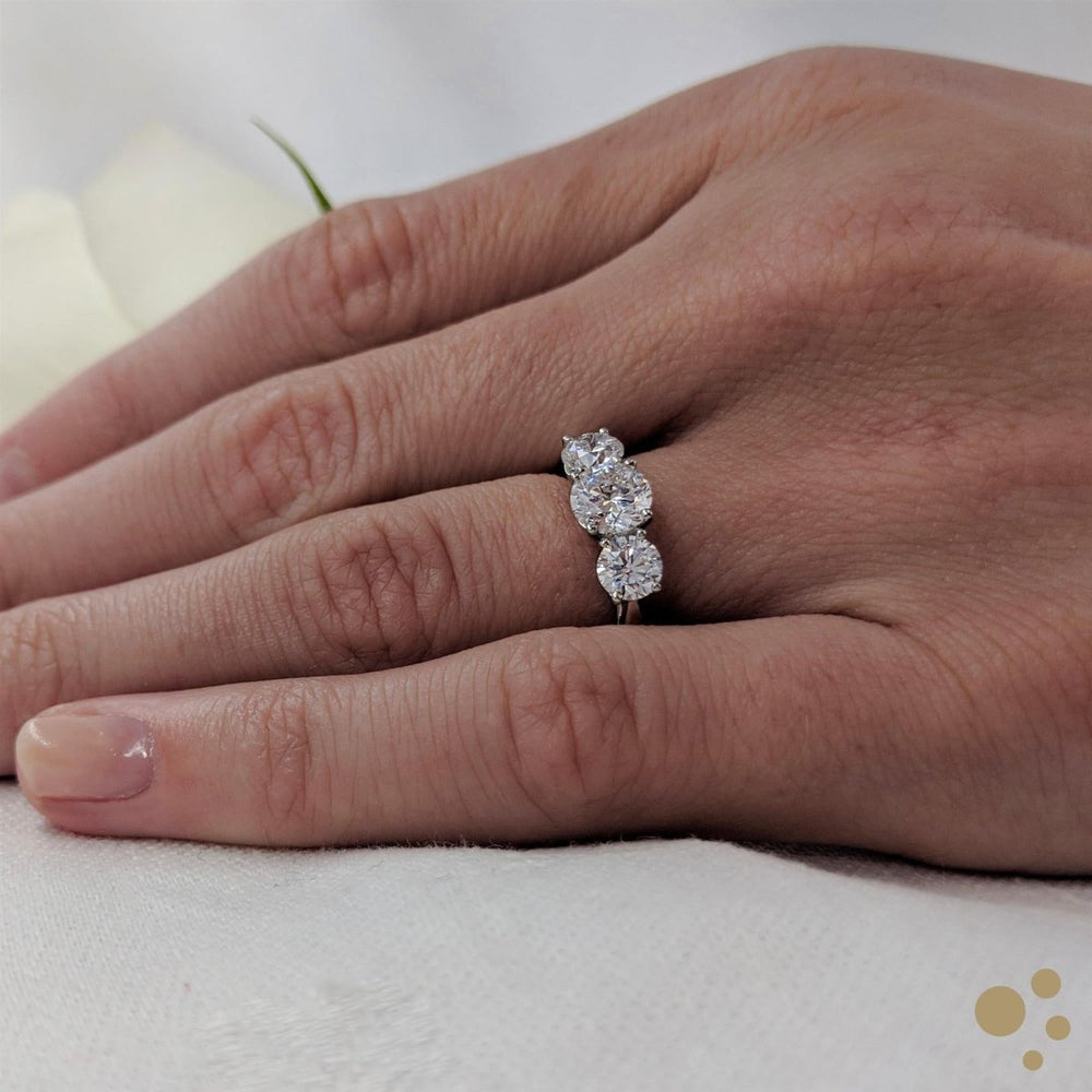 Trilogy Classic Three Stone 0.80ct Diamond Platinum Ring - Deacon & Son