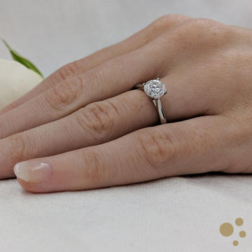 Open Tulip Solitaire 0.90ct Diamond Platinum Ring