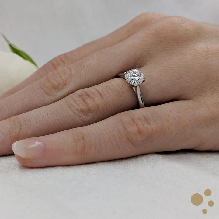 Open Tulip Solitaire 0.90ct Diamond Platinum Ring