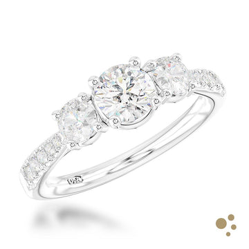 Skye Classic Three Stone 0.40ct Diamond Platinum Ring
