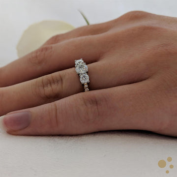 Skye Classic Three Stone 0.40ct Diamond Yellow Gold/Platinum Ring