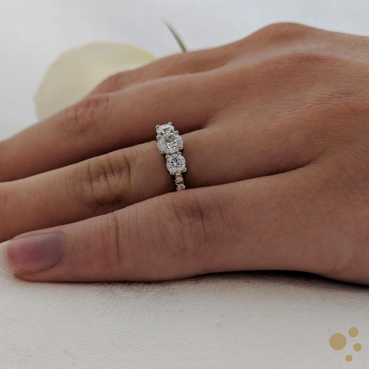 Skye Classic Three Stone 0.40ct Diamond Yellow Gold/Platinum Ring