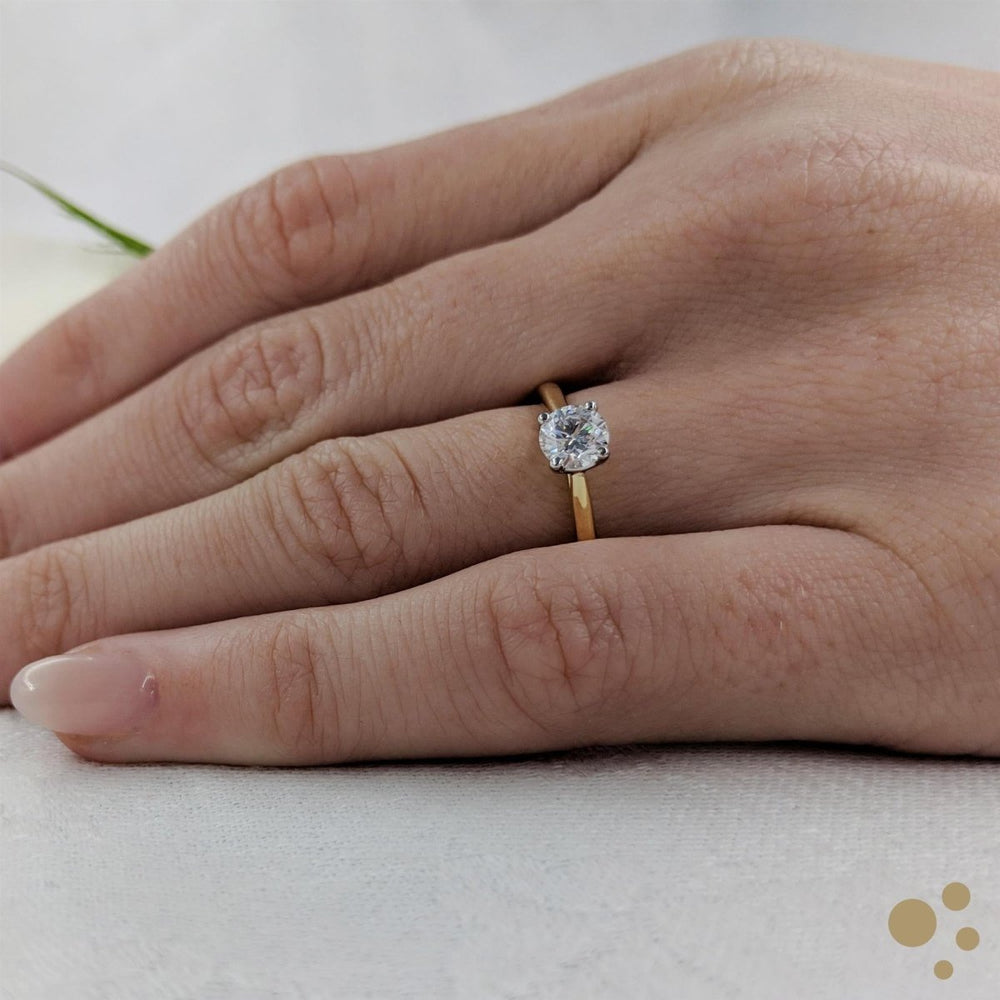 Open Tulip Solitaire 0.50ct Diamond Yellow Gold/Platinum Ring - Deacon & Son