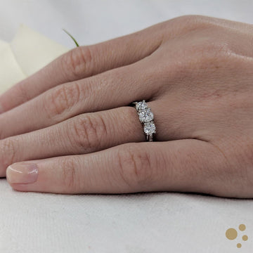 Memoire Three Stone 0.30ct Diamond Platinum Ring - Deacon & Son