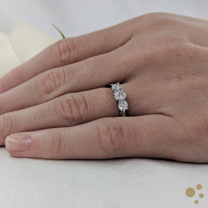 Memoire Three Stone 0.30ct Diamond Platinum Ring - Deacon & Son