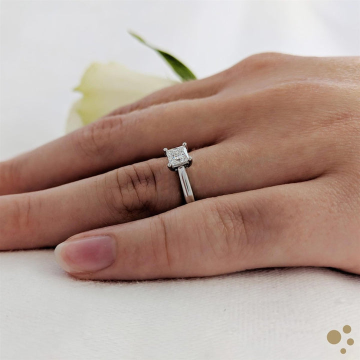 Classic Princess Solitaire 0.30ct Diamond Platinum Ring - Deacon & Son