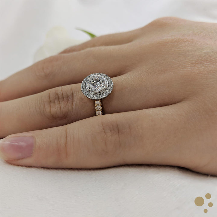 Skye Halo 0.50ct Diamond Yellow Gold/Platinum Ring
