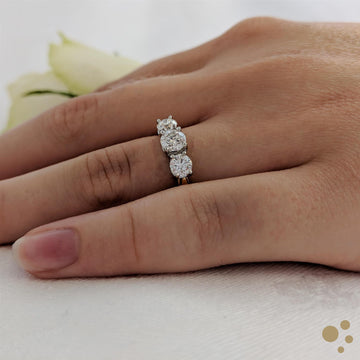 Trilogy Classic Three Stone 0.40ct Diamond Yellow Gold/Platinum Ring