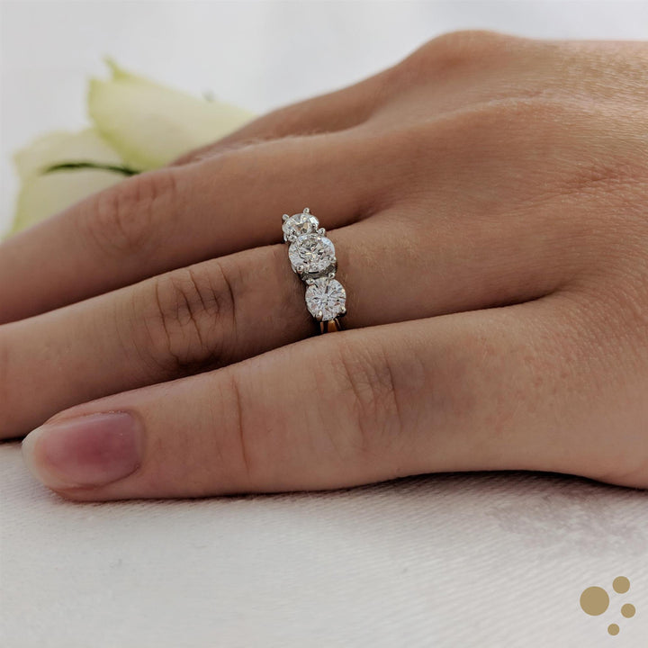 Trilogy Classic Three Stone 0.40ct Diamond Yellow Gold/Platinum Ring