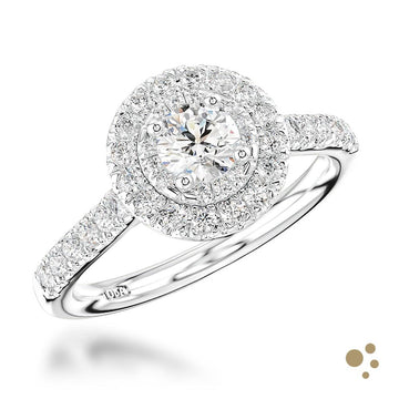 Skye Duo Round Halo 0.30ct Diamond Platinum Ring