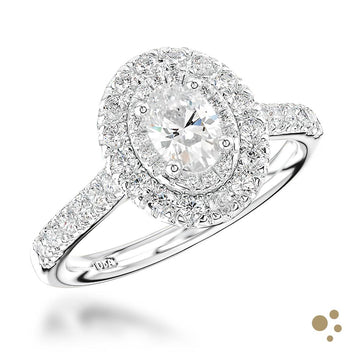 Skye Duo Oval Halo 0.50ct Diamond Platinum Ring - Deacon & Son