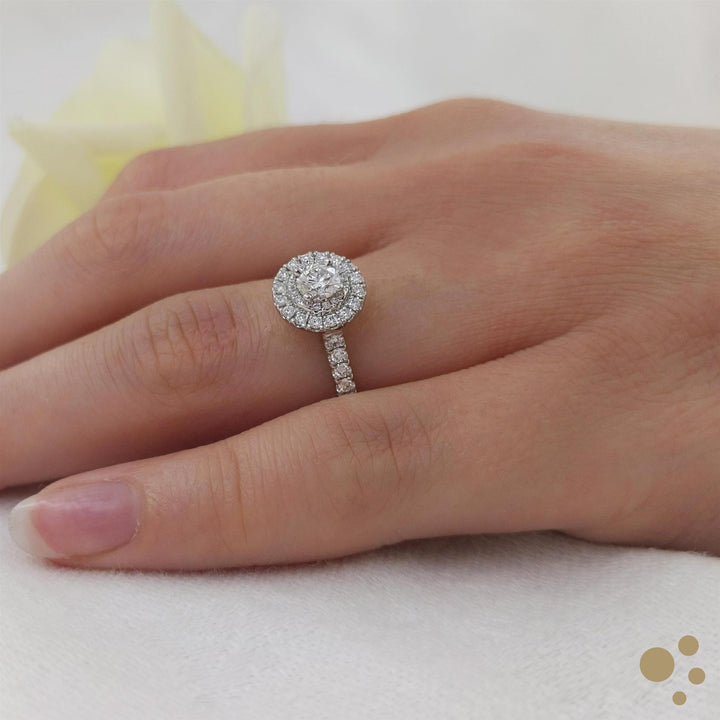 Skye Duo Round Halo 0.30ct Diamond Platinum Ring