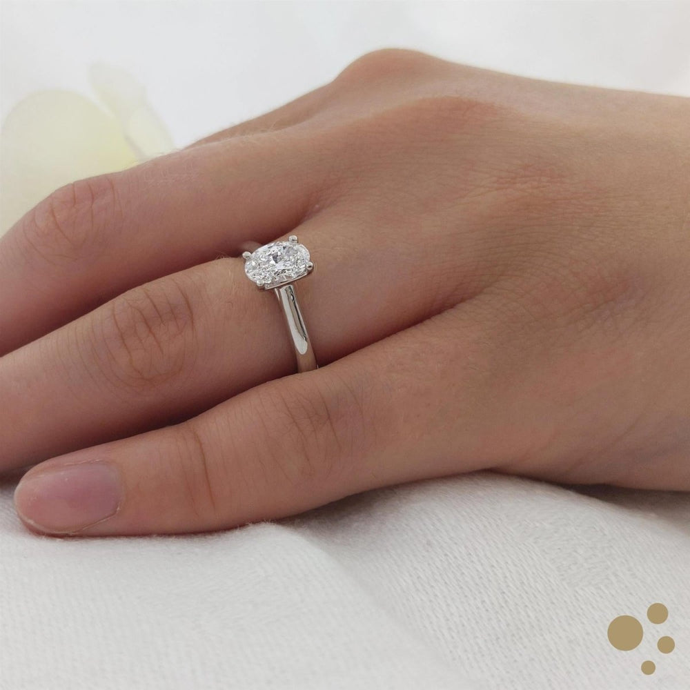 Classic Oval Solitaire 1.00ct Diamond Platinum Ring - Deacon & Son