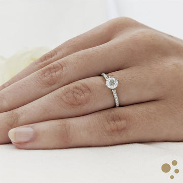 Memoire Canna Solitaire 0.50ct Diamond Platinum Ring