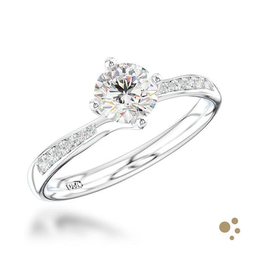 Memoire Canna Solitaire 0.50ct Diamond Platinum Ring