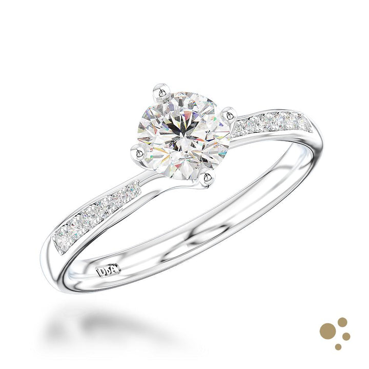 Memoire Canna Solitaire 0.50ct Diamond Platinum Ring