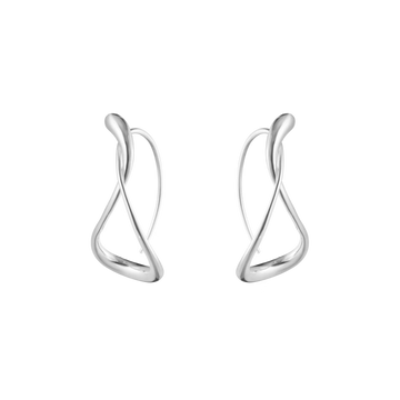 Georg Jensen Mercy large sterling silver hoop earrings with a sculptural twisted shape