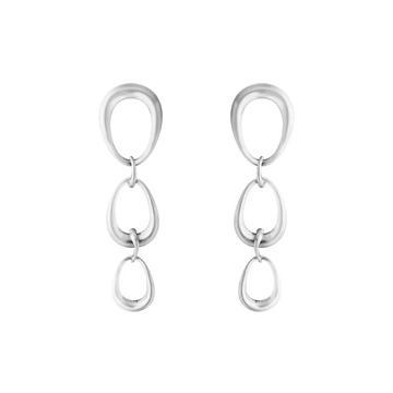 Georg Jensen Offspring sterling silver drop earrings with three interlocking loops