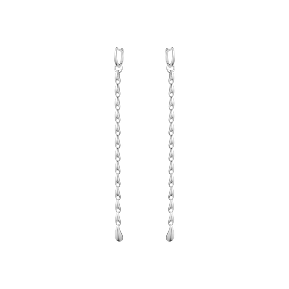 Georg Jensen Reflect long sterling silver earrings with elongated sculptural links
