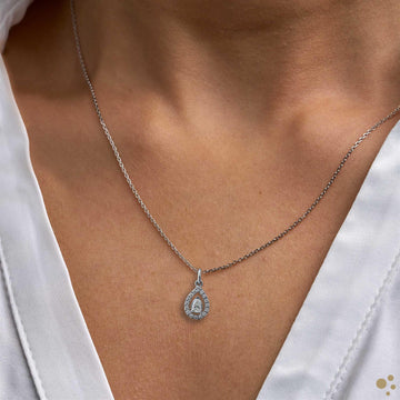 Skye Pear Petite Pendant 0.16ct Diamond Platinum Ring - Deacon & Son