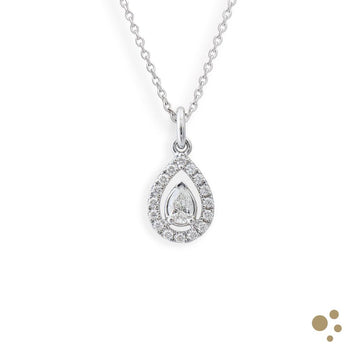 Skye Pear Petite Pendant 0.16ct Diamond Platinum Ring