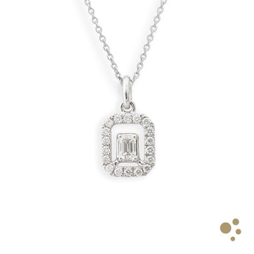 Skye Emerald Petite Pendant 0.16ct Diamond Platinum Ring