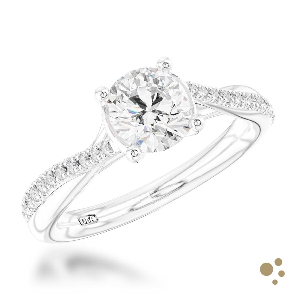 Skye Twist Solitaire 0.70ct Diamond Platinum Ring - Deacon & Son