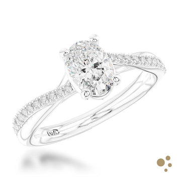 Skye Twist Oval Solitaire 0.80ct Diamond Platinum Ring