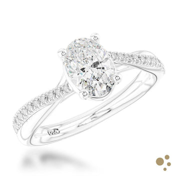 Skye Twist Oval Solitaire 1.00ct Diamond Platinum Ring - Deacon & Son