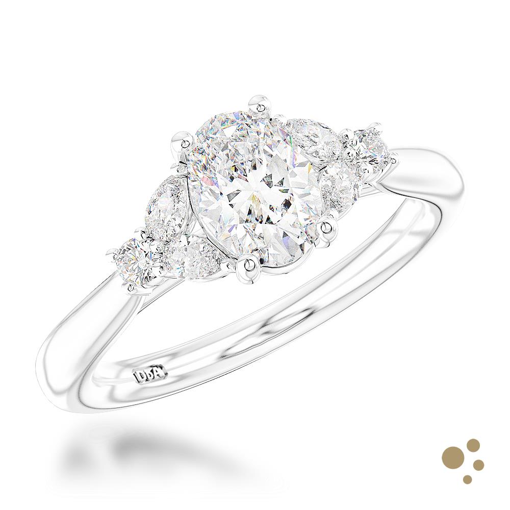 Amara Oval Solitaire 0.50ct Diamond Platinum Ring - Deacon & Son