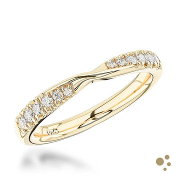 Skye Twist Eternity Bridal 0.21ct Diamond Yellow Gold Ring