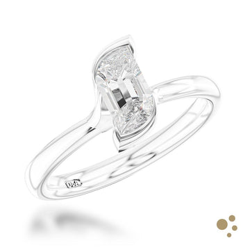 Flame Solitaire 0.76ct Diamond Platinum Ring