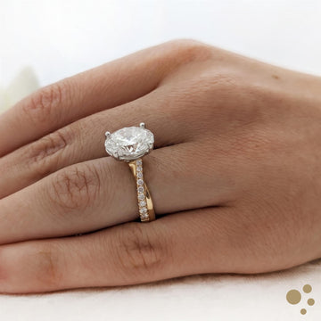 Skye Twist Oval Solitaire 2.50ct Diamond Yellow Gold/Platinum Ring