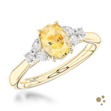 Amara Oval Solitaire 0.75ct Yellow Diamond Yellow Gold/Platinum Ring