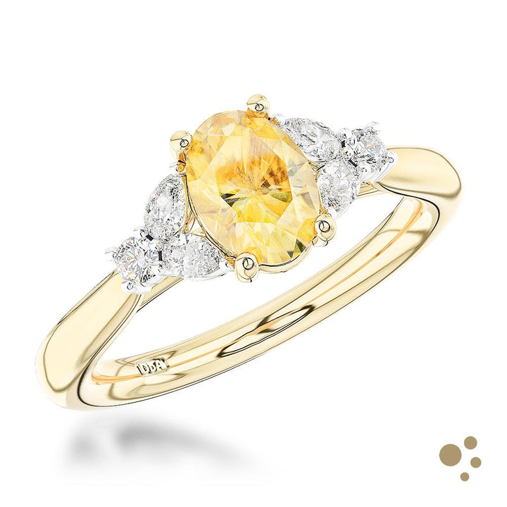 Amara Oval Solitaire 0.75ct Yellow Diamond Yellow Gold/Platinum Ring