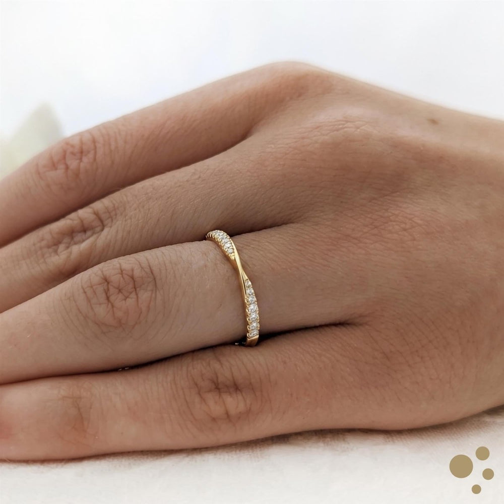 Skye Twist Eternity Bridal 0.21ct Diamond Yellow Gold Ring - Deacon & Son
