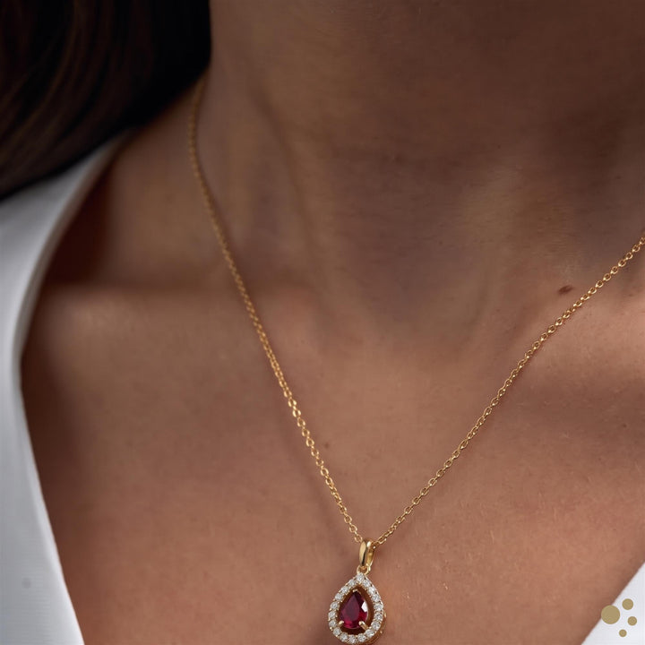 Skye Petite Pendant 0.28ct Ruby Yellow Gold Ring