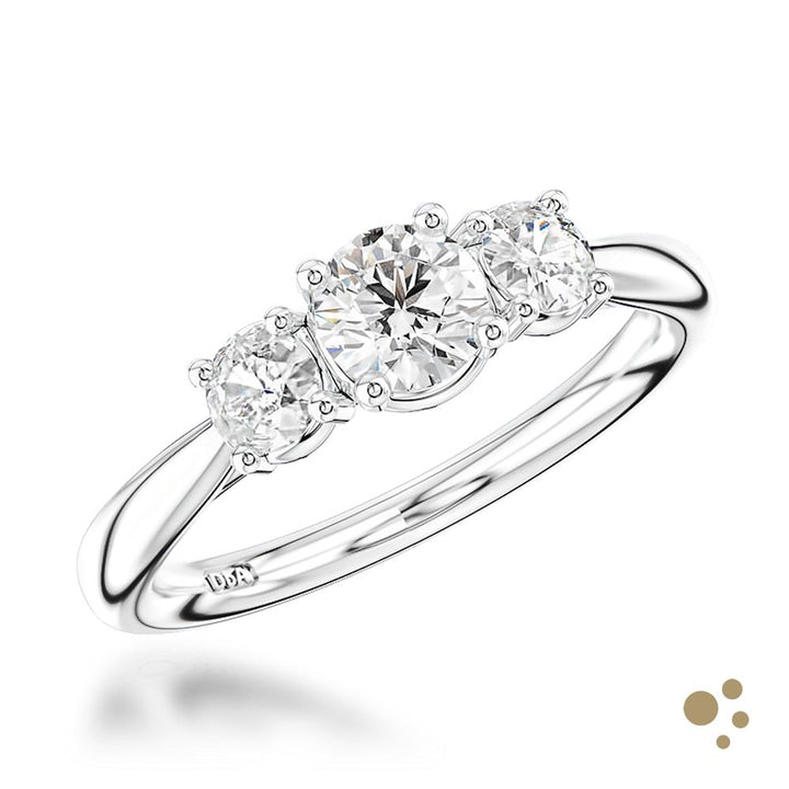 Trilogy Classic Three Stone 0.30ct Diamond Platinum Ring