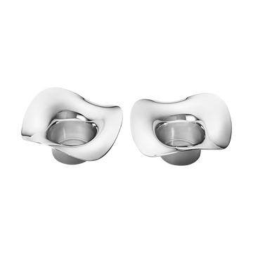 Georg Jensen Cobra stainless steel tealight holders designed by Constantin Wortmann.