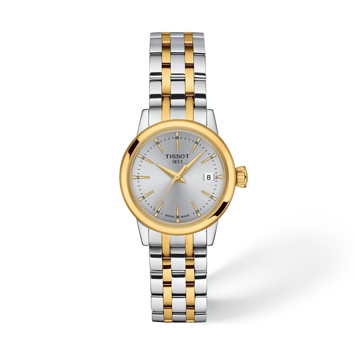 Tissot Classic Dream T1292102203100 two-tone watch with Dauphine hands and date display
