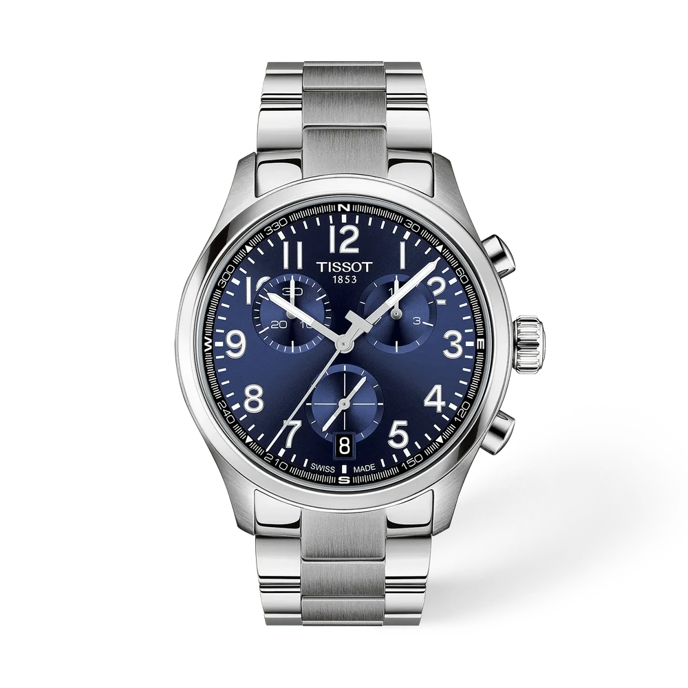 Tissot Chrono XL 42mm T1164171104200 with blue dial and stainless steel bracelet