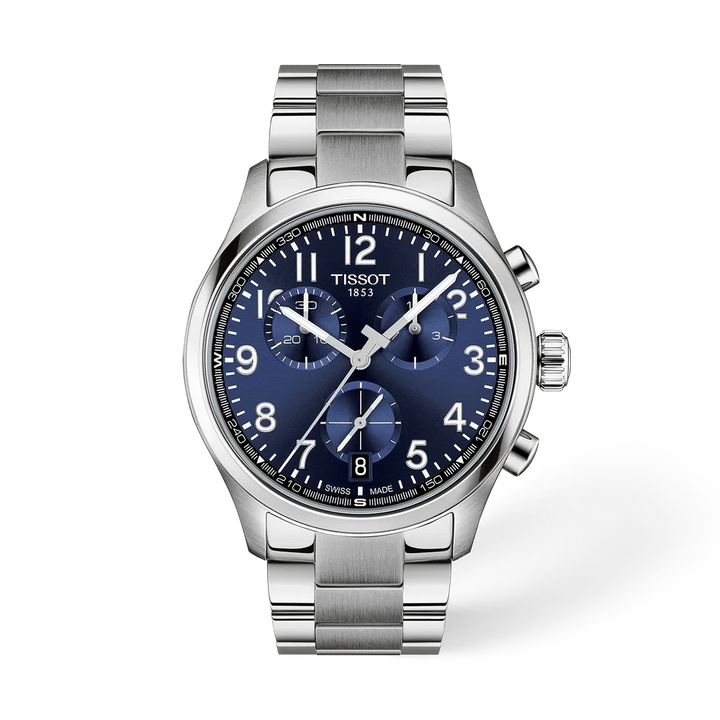 Tissot Chrono XL 42mm T1164171104200 with blue dial and stainless steel bracelet