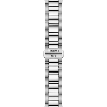 Tissot PR 100 Chronograph stainless steel watch with blue dial and butterfly clasp