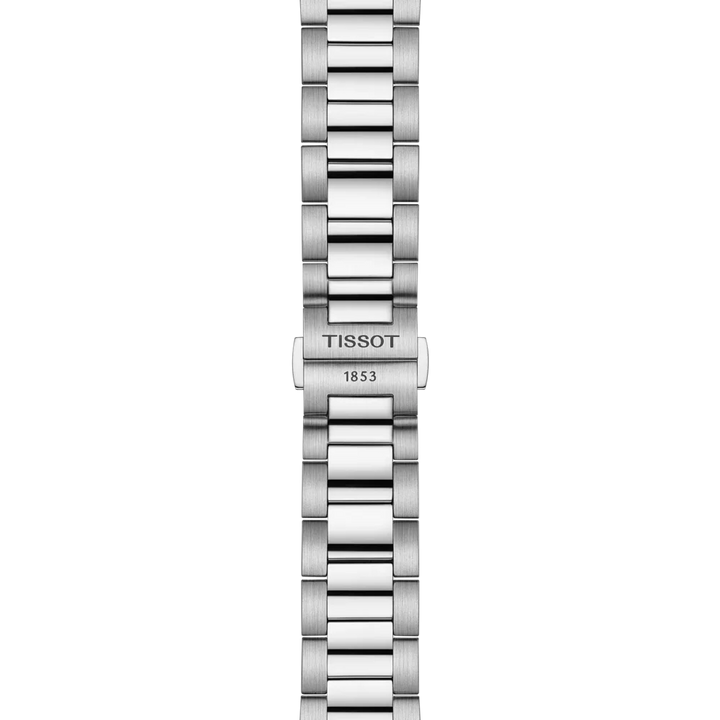 Tissot PR 100 Chronograph stainless steel watch with blue dial and butterfly clasp